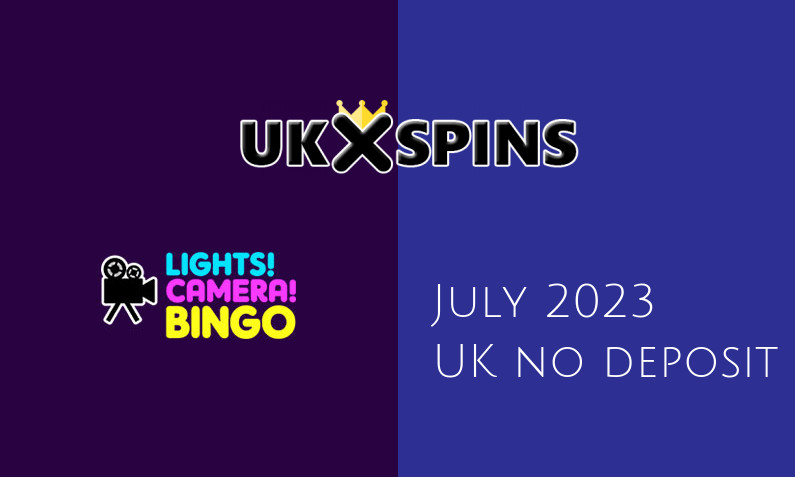 Latest UK no deposit bonus from Lights Camera Bingo, today 12th of July 2023